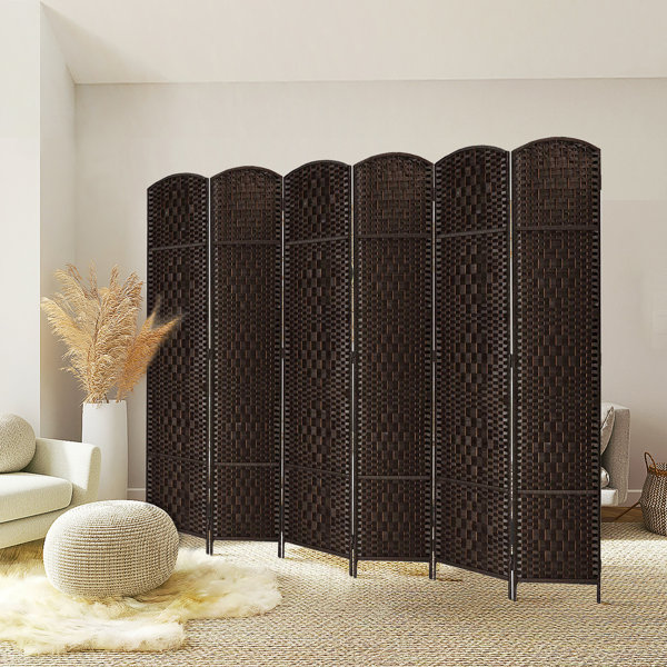Union Rustic Elmina 6 Ft Folding Room Divider Privacy Screen Home Decor Diamond Weave Fiber